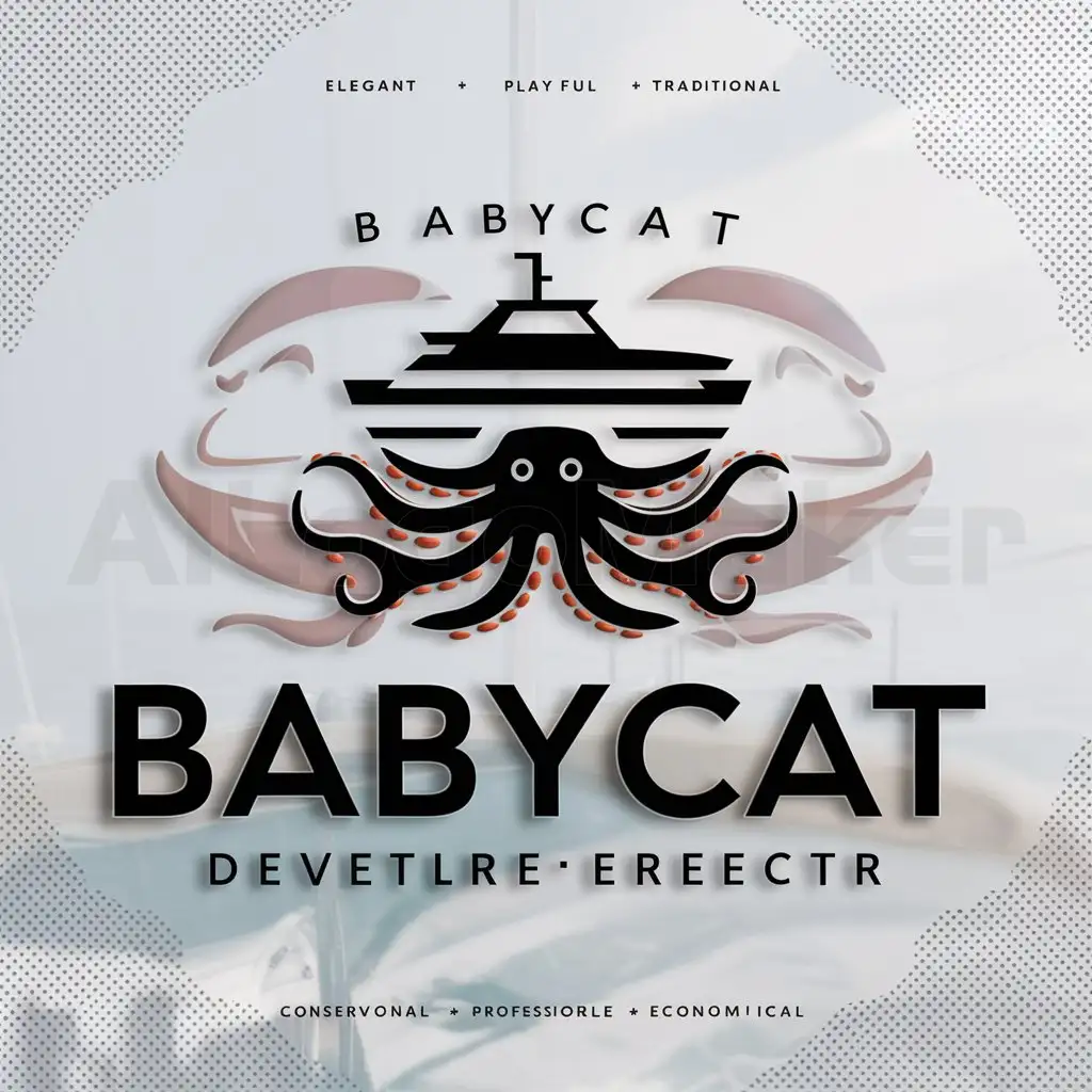LOGO-Design-For-BabyCat-Elegant-Playful-Combination-of-Catamaran-and-Octopus