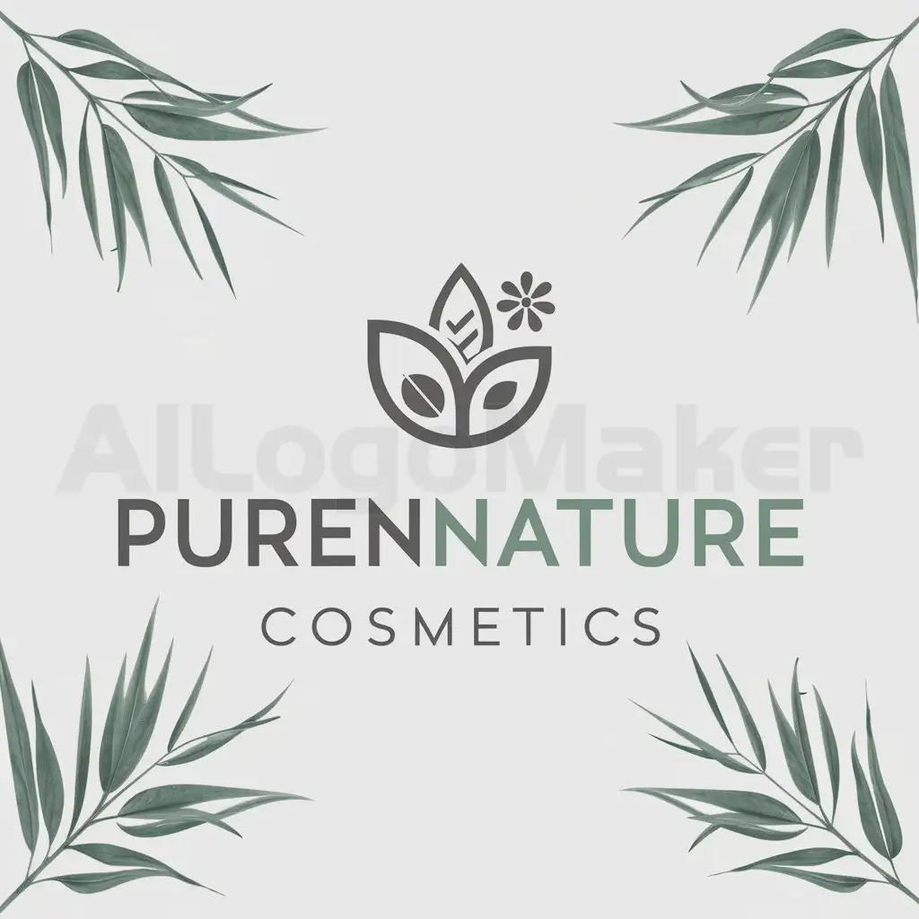 a logo design,with the text "PureNature Cosmetics", main symbol:Elements related to nature,Moderate,be used in Krasota industry,clear background