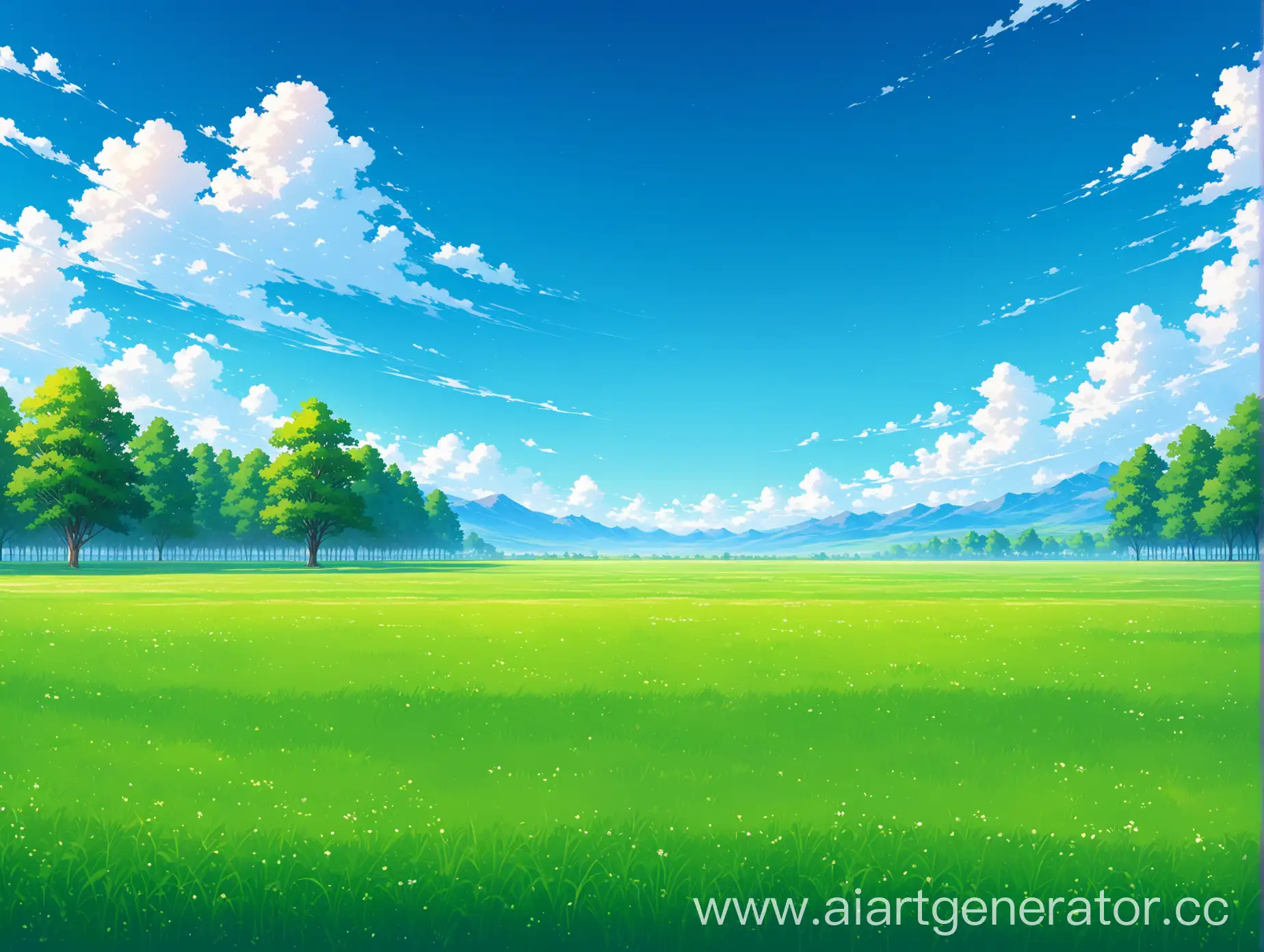 Vast-Green-Field-Under-Serene-Blue-Sky-Artwork