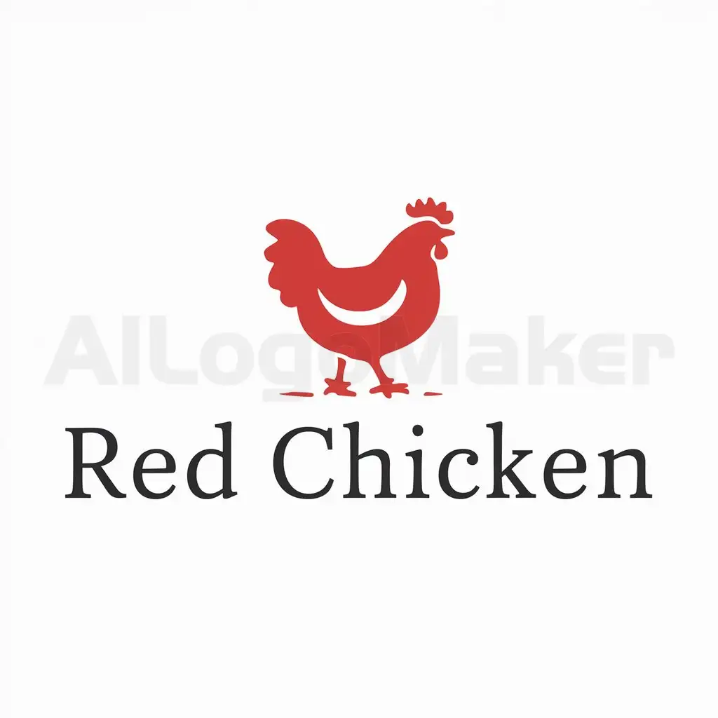 LOGO-Design-For-Red-Chicken-Dynamic-Red-Chicken-Footprint-Emblem