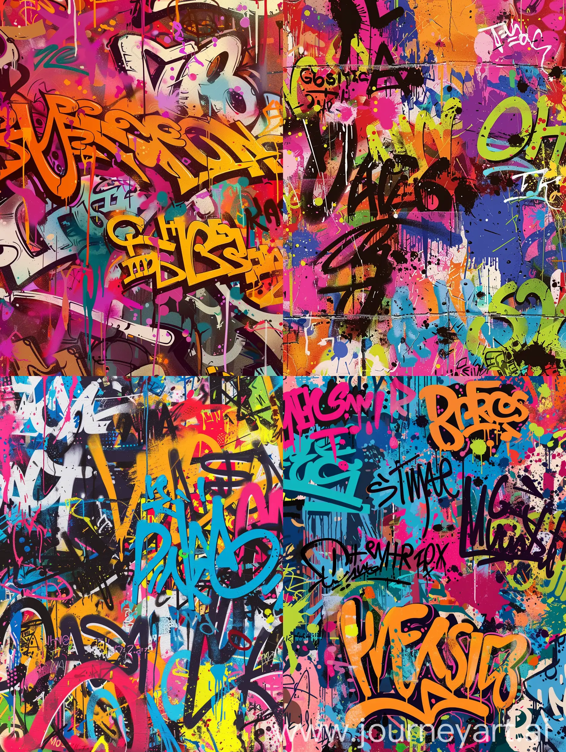flat illustration graffiti on cava:2, Fantasy illustration of The roll royces emblem:5, alive, graffiti, traditional vibrant, urban, detailed, tag, background full of paint splash and graffiti text, random sized graffiti text all over typography:2, canva texture