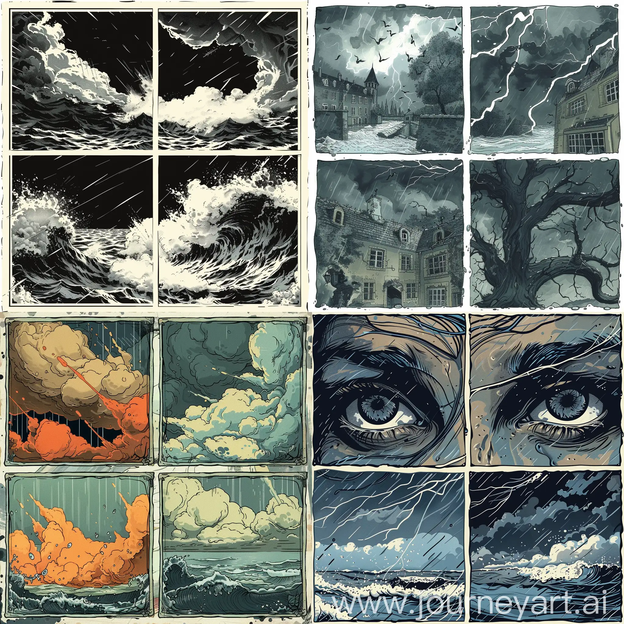 Graphic-Story-Storm-Theme-in-Four-Squares-Frameup