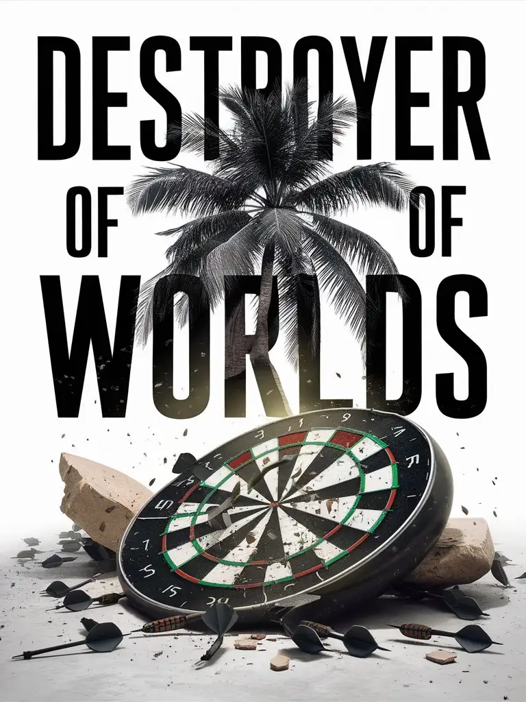 Text "Destroyer of worlds". add a dartboard and a palmtree