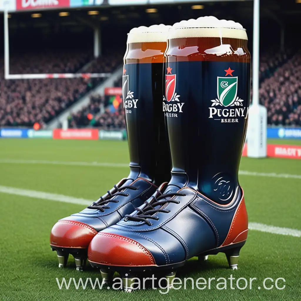 Rugby beer boots