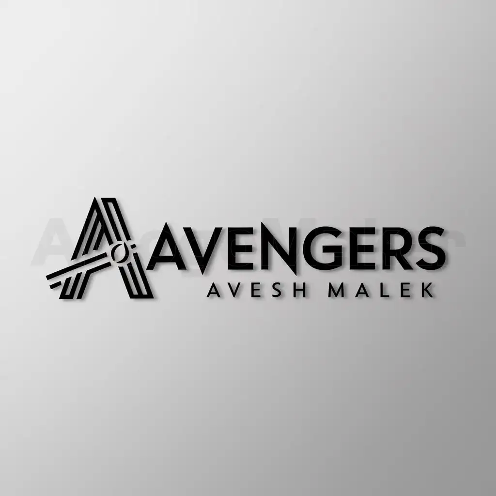 a logo design,with the text "Avengers", main symbol:Avesh Malek,Minimalistic,be used in Cricket industry,clear background