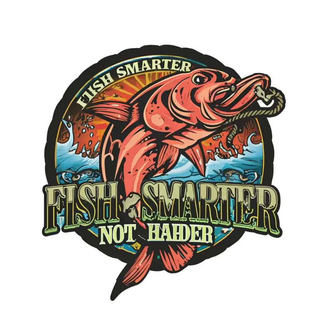 a logo design, with the text 'Fish Smarter
Not harder', main symbol: zombie salmon, complex, be used in Events industry, clear background