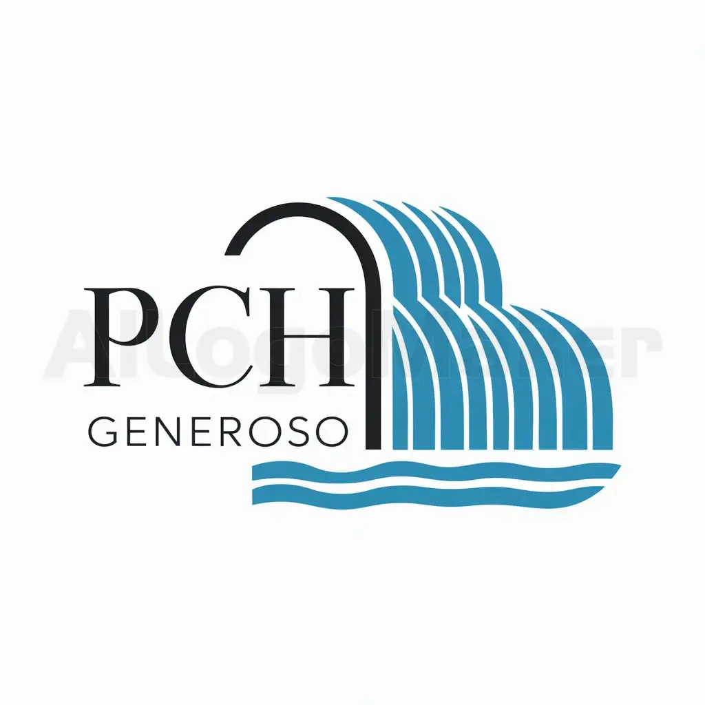 a logo design,with the text "PCH GENEROSO", main symbol:Waterfall,Moderate,clear background