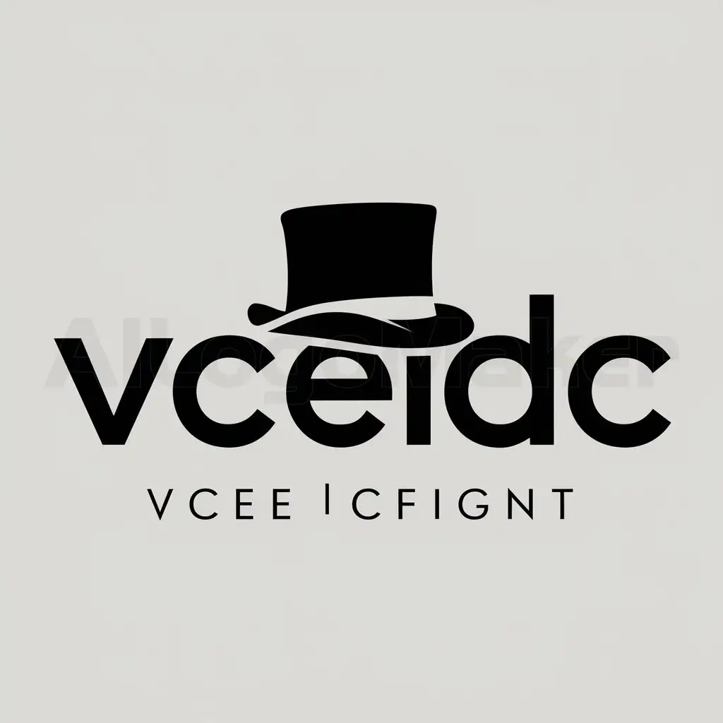 a logo design,with the text "vceidc", main symbol:black top hat,Moderate,clear background
