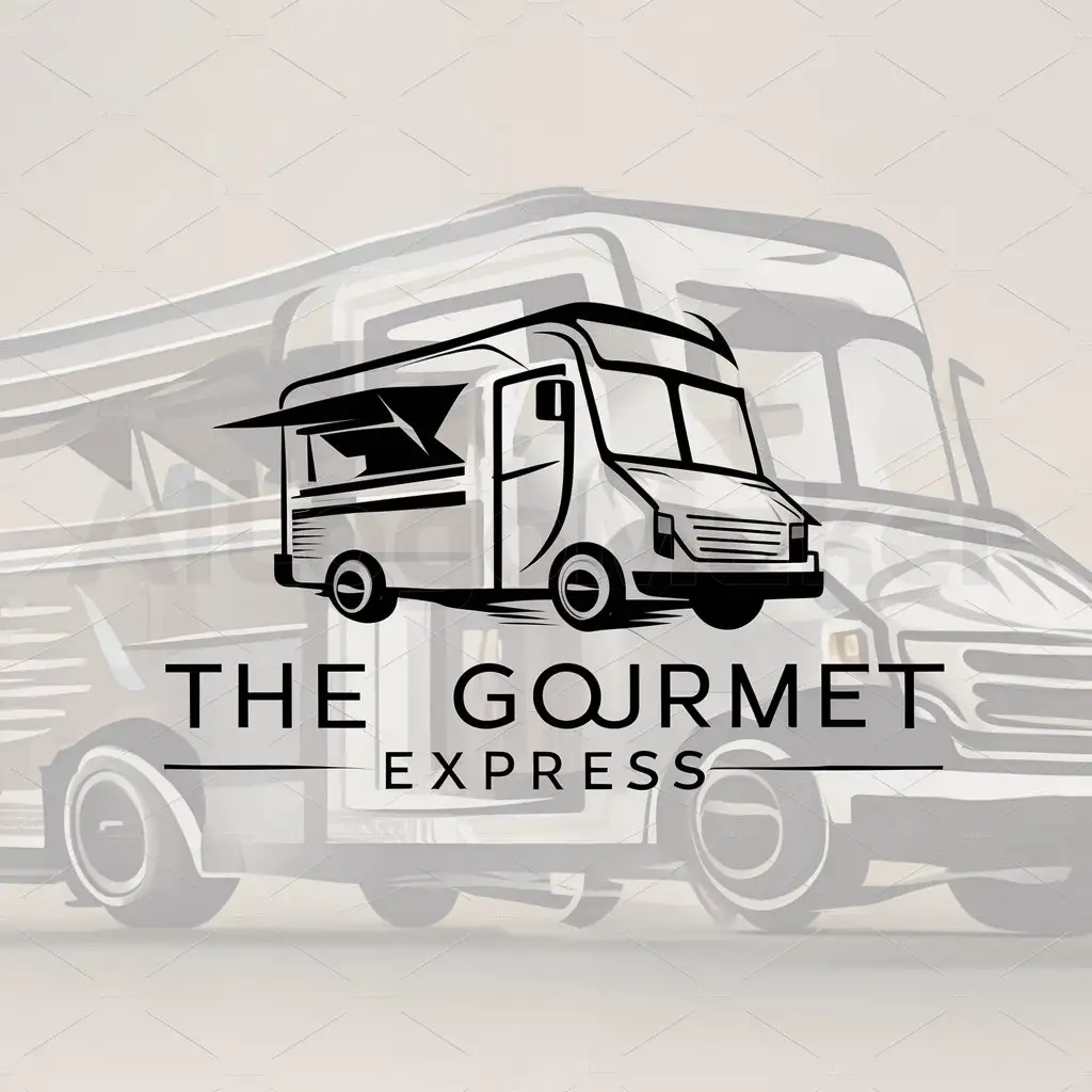a logo design,with the text "The Gourmet Express  ", main symbol:Food truck  ,complex,be used in Events industry,clear background