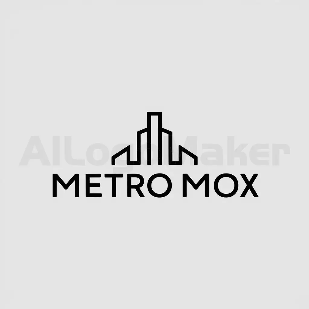 a logo design,with the text "METRO MOX", main symbol:skyscraper,Minimalistic,clear background
