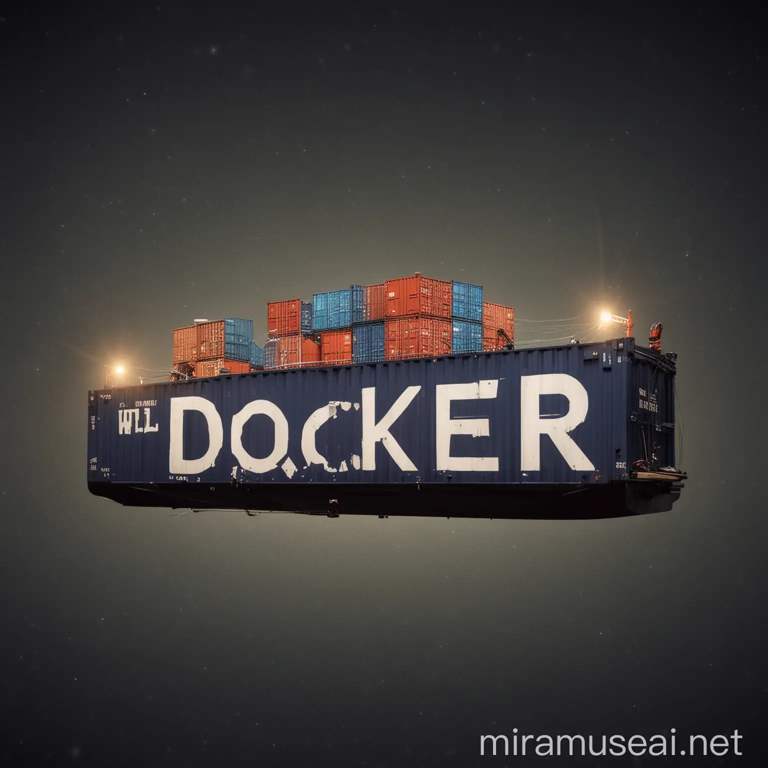 Playful Docker Logo with Illuminated Accents