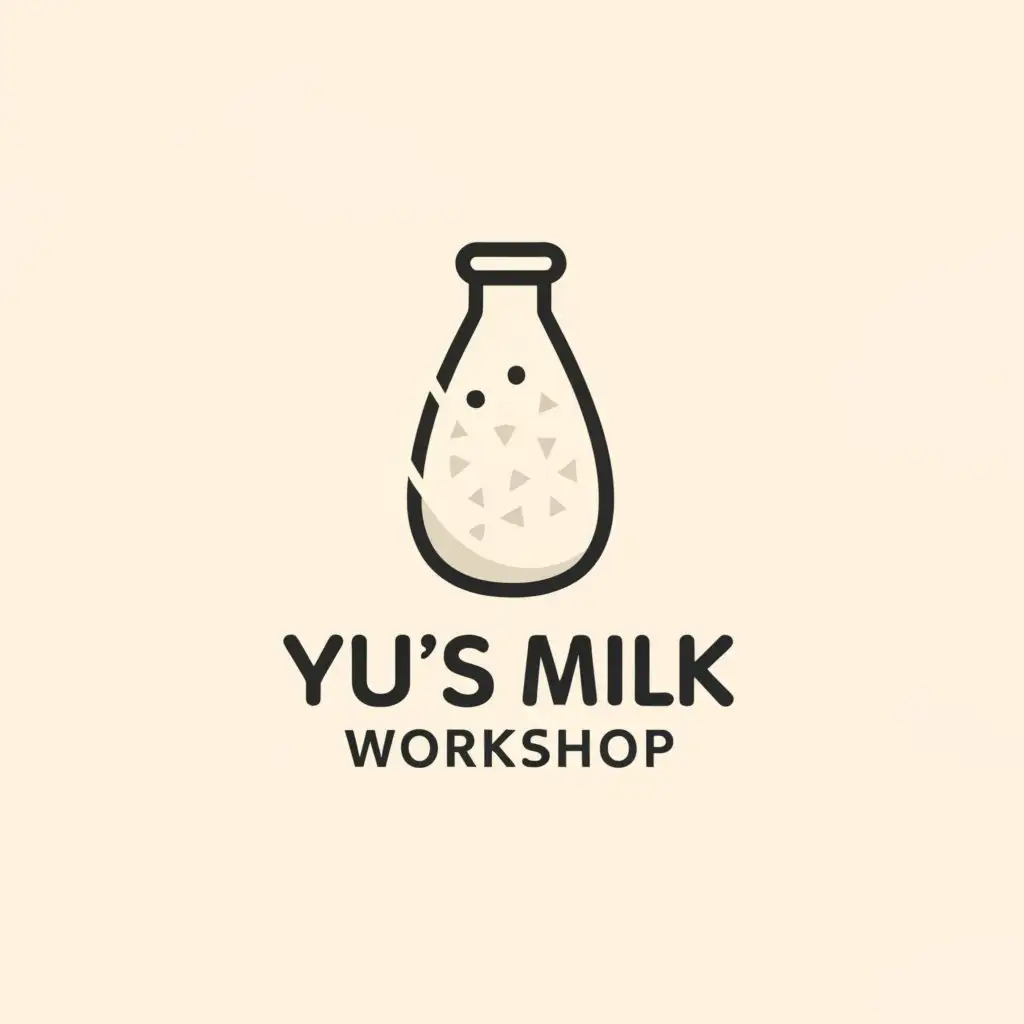 a logo design,with the text "yuu's milk workshop", main symbol:milk,Minimalistic,be used in Retail industry,clear background