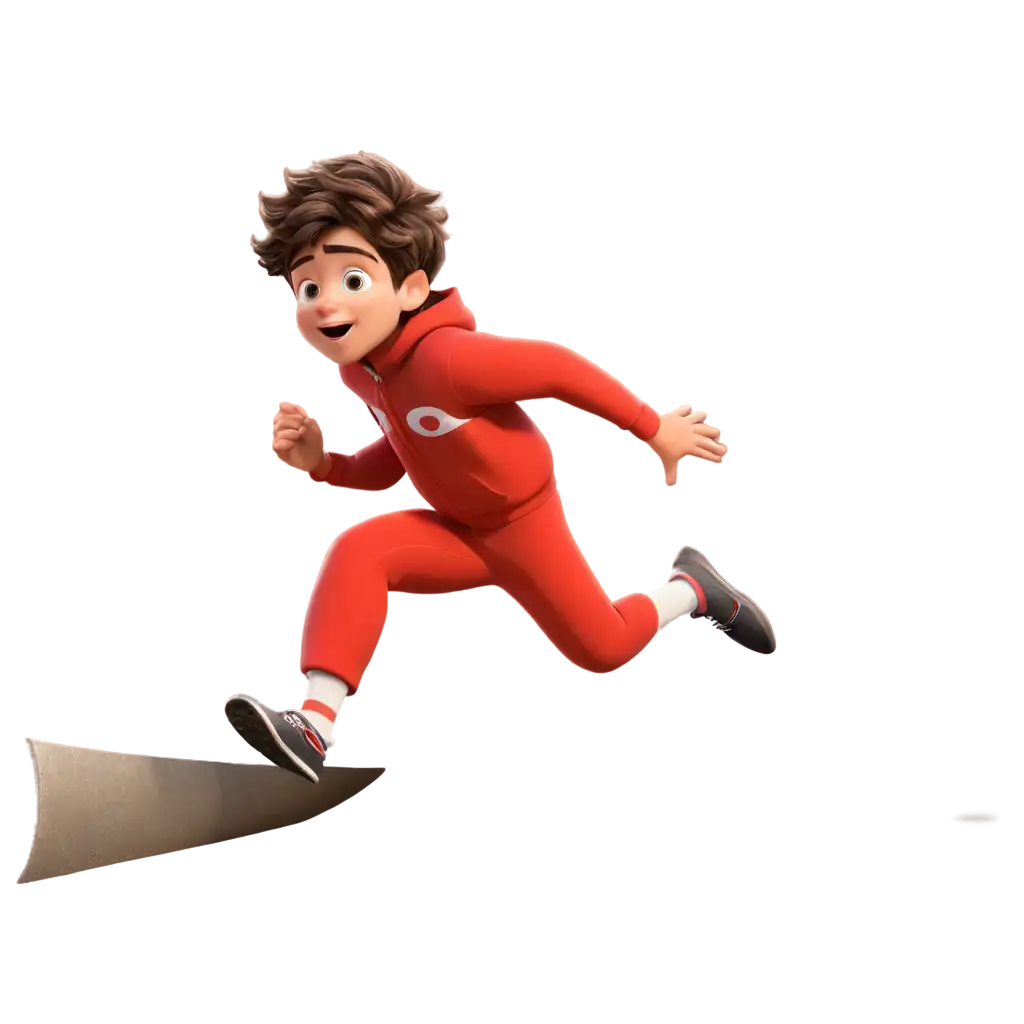 HighQuality-PNG-Image-Boy-in-Pixar-Style-Wearing-Red-Shirt-and-Track-Suit-Doing-Long-Jump