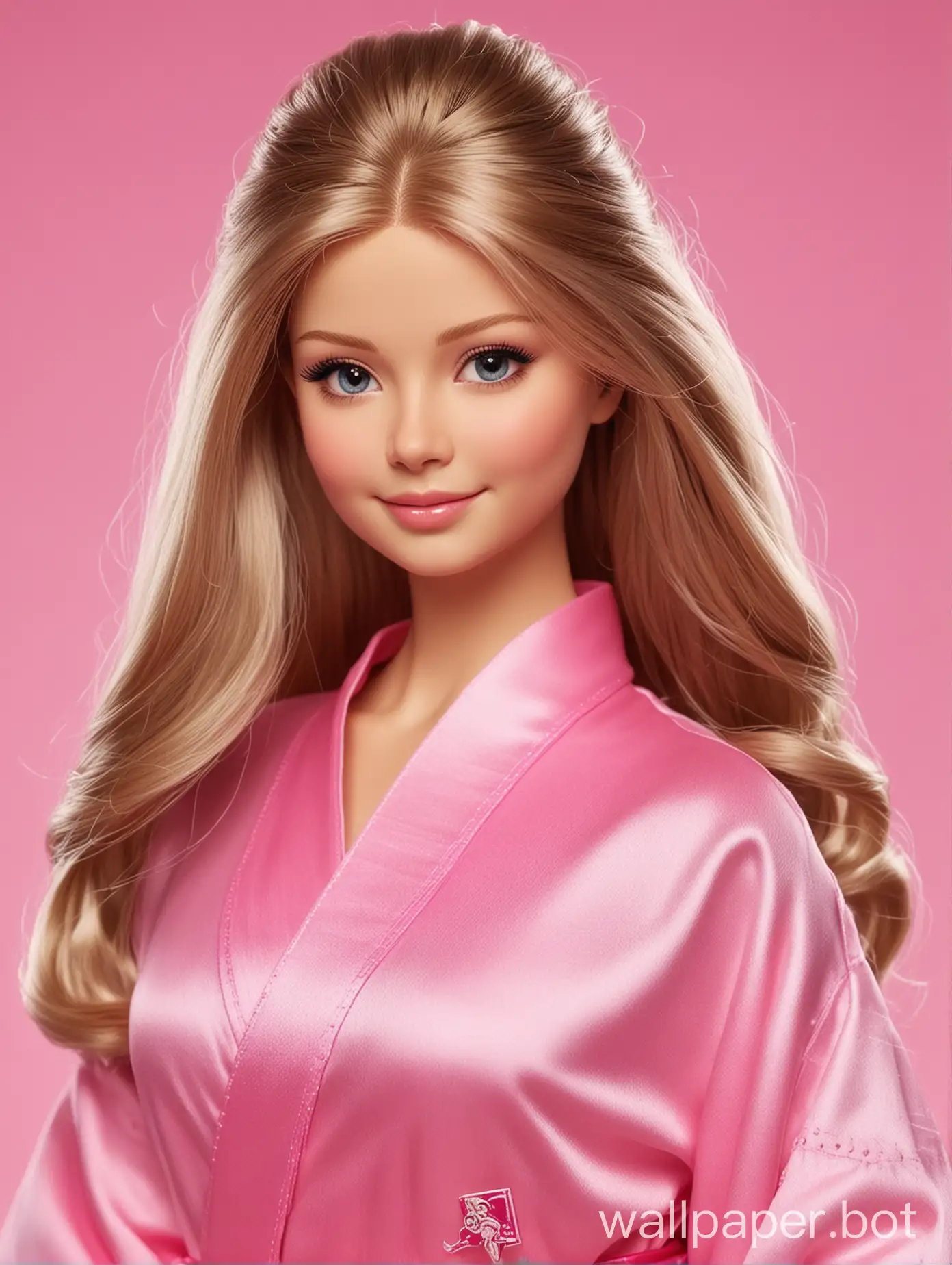 Yulia-Lipnitskaya-Smiles-in-Pink-Silk-Kimono-Barbie-Outfit