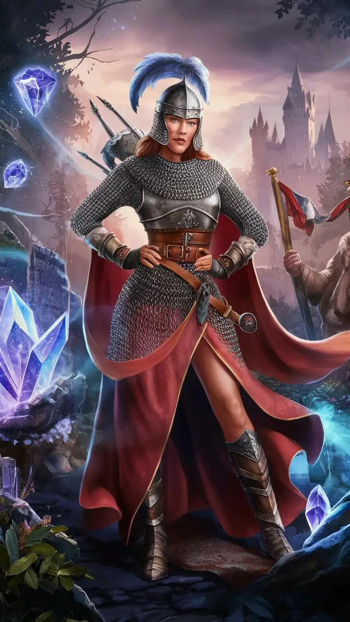 Digital illustration, fantasy illustrations, Medieval times, female warrior 