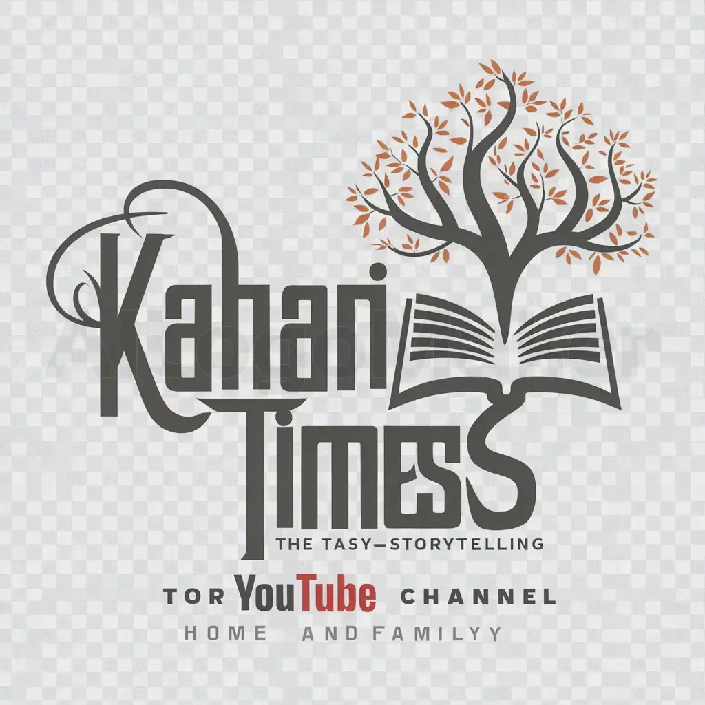 a logo design,with the text "Kahani times", main symbol:Need a logo for youtube channel that revolves around story telling,Moderate,be used in Home Family industry,clear background