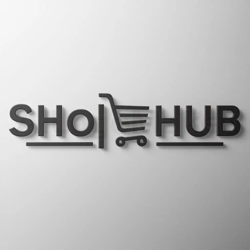 a logo design,with the text "Shop Hub", main symbol:a trolley ,Minimalistic,be used in Others industry,clear background