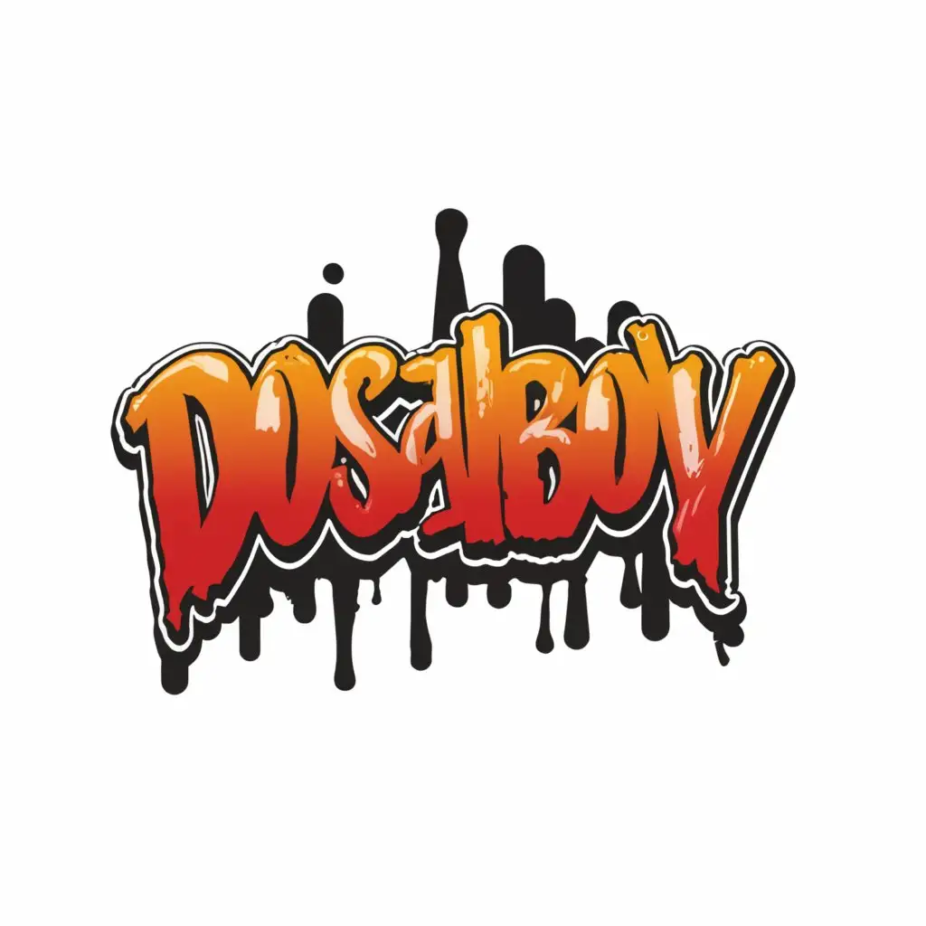a logo design,with the text "dosaboy written like graffiti", main symbol:no symbol,Moderate,be used in Entertainment industry,clear background