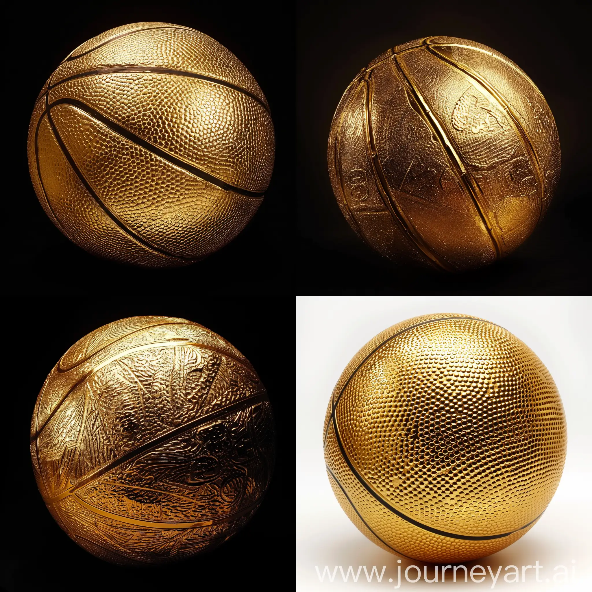 Golden-Basketball-on-Reflective-Surface