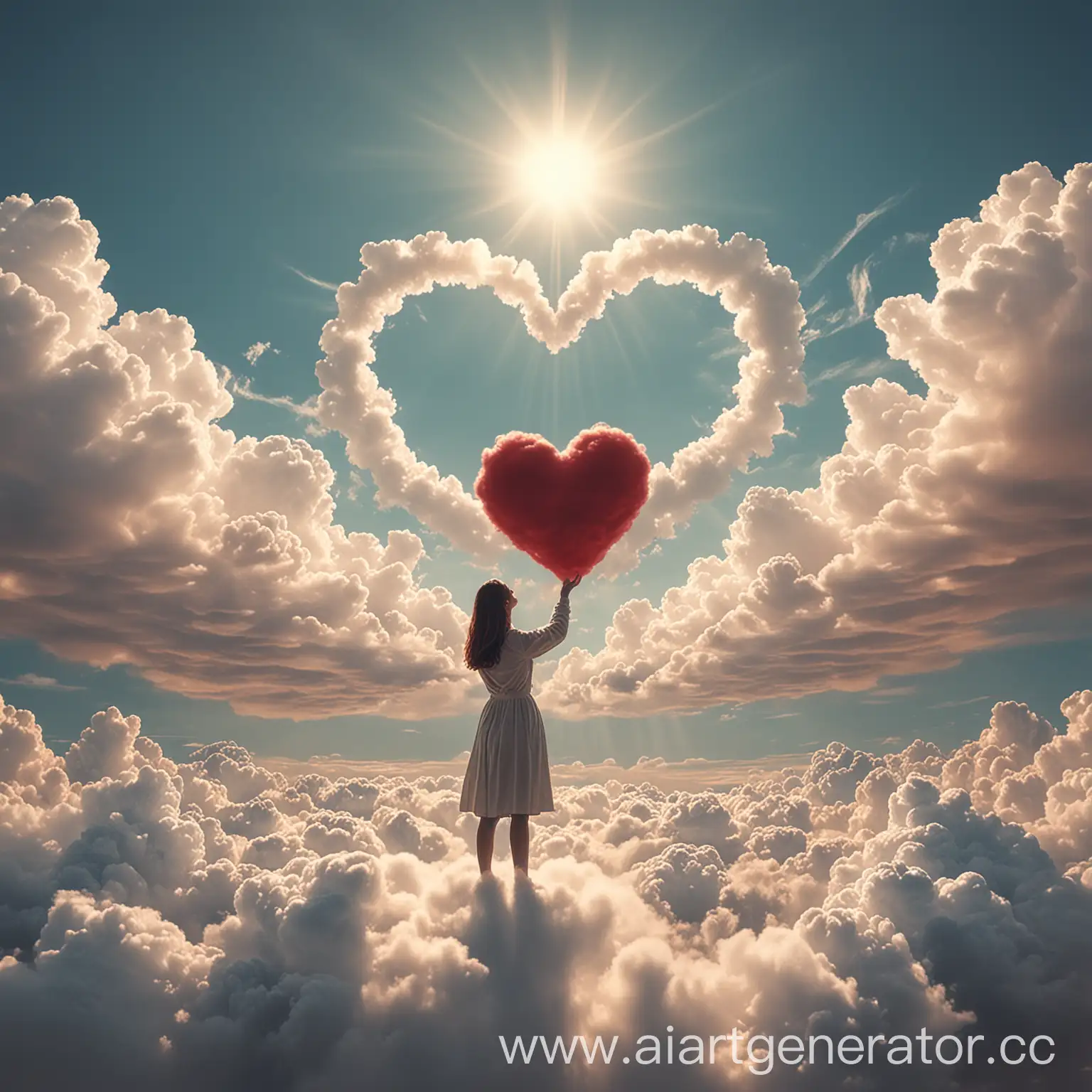 Person-Standing-on-Cloud-Holding-Heart-in-Sky