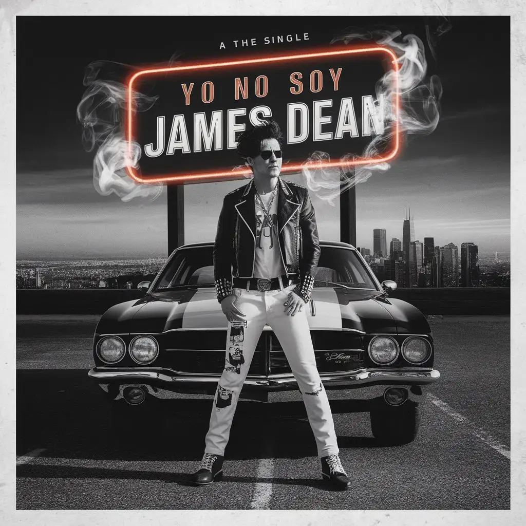 Genera la portada de un single titulado 'Yo no soy James Dean'