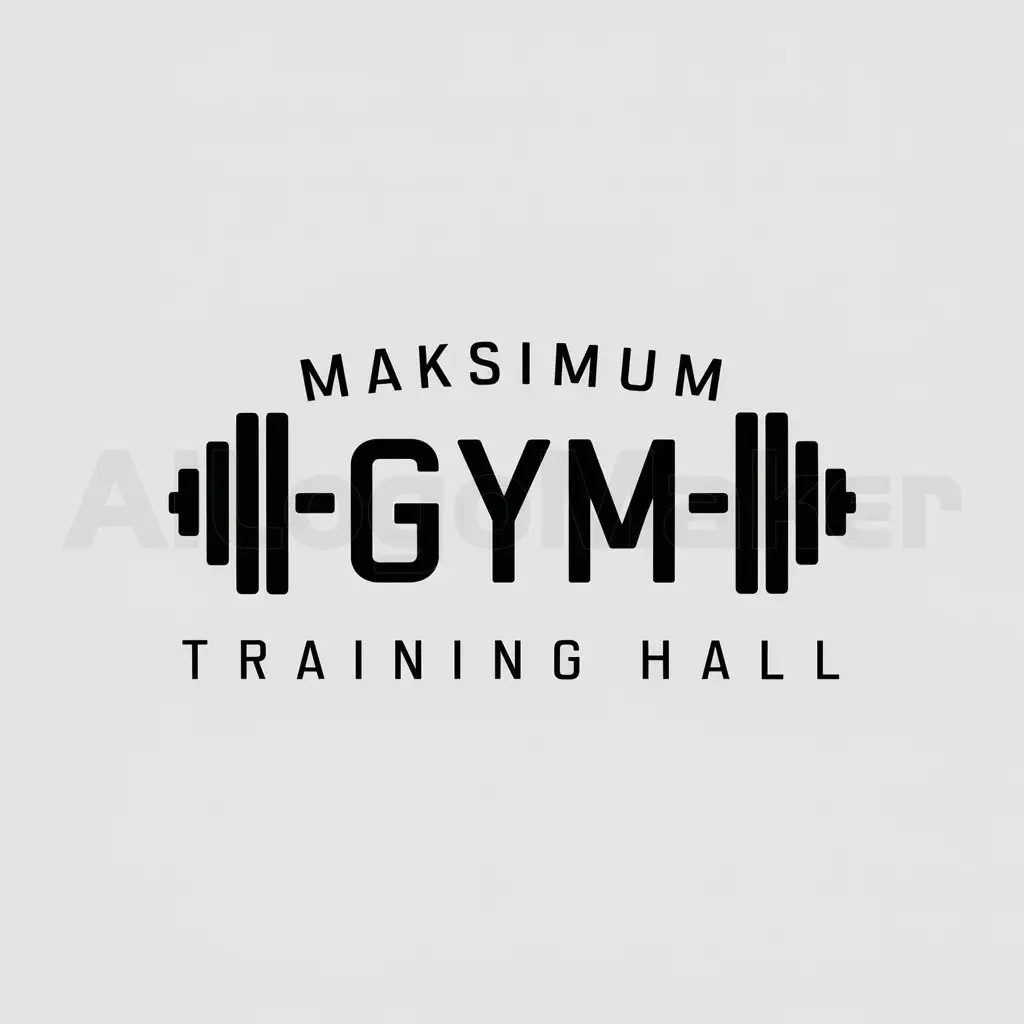 a logo design,with the text "training hall", main symbol:Gym "MakSIMum",Moderate,be used in Sports Fitness industry,clear background