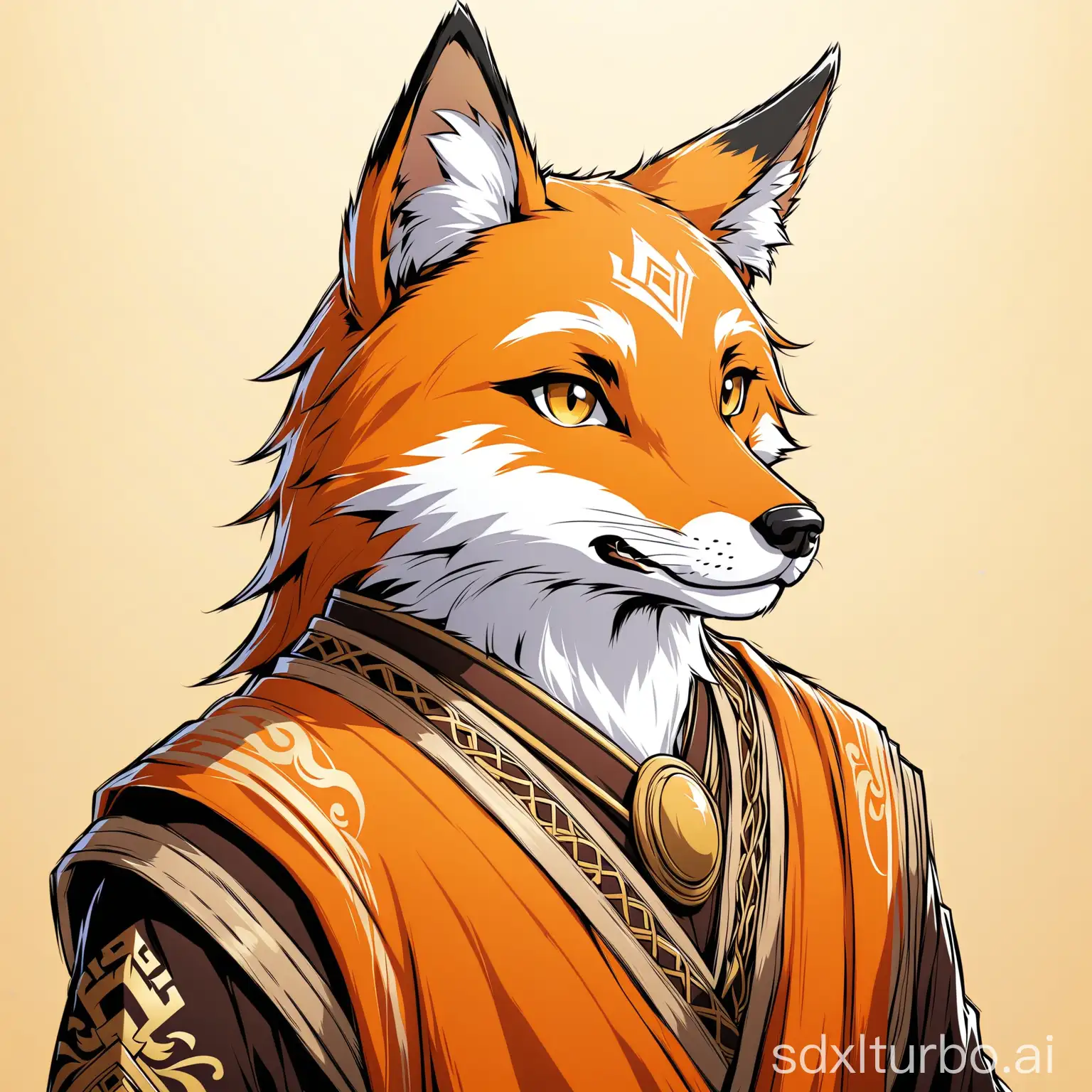 Majestic-Fox-in-Ancient-Regalia-A-Handsome-Tribute-to-Tradition