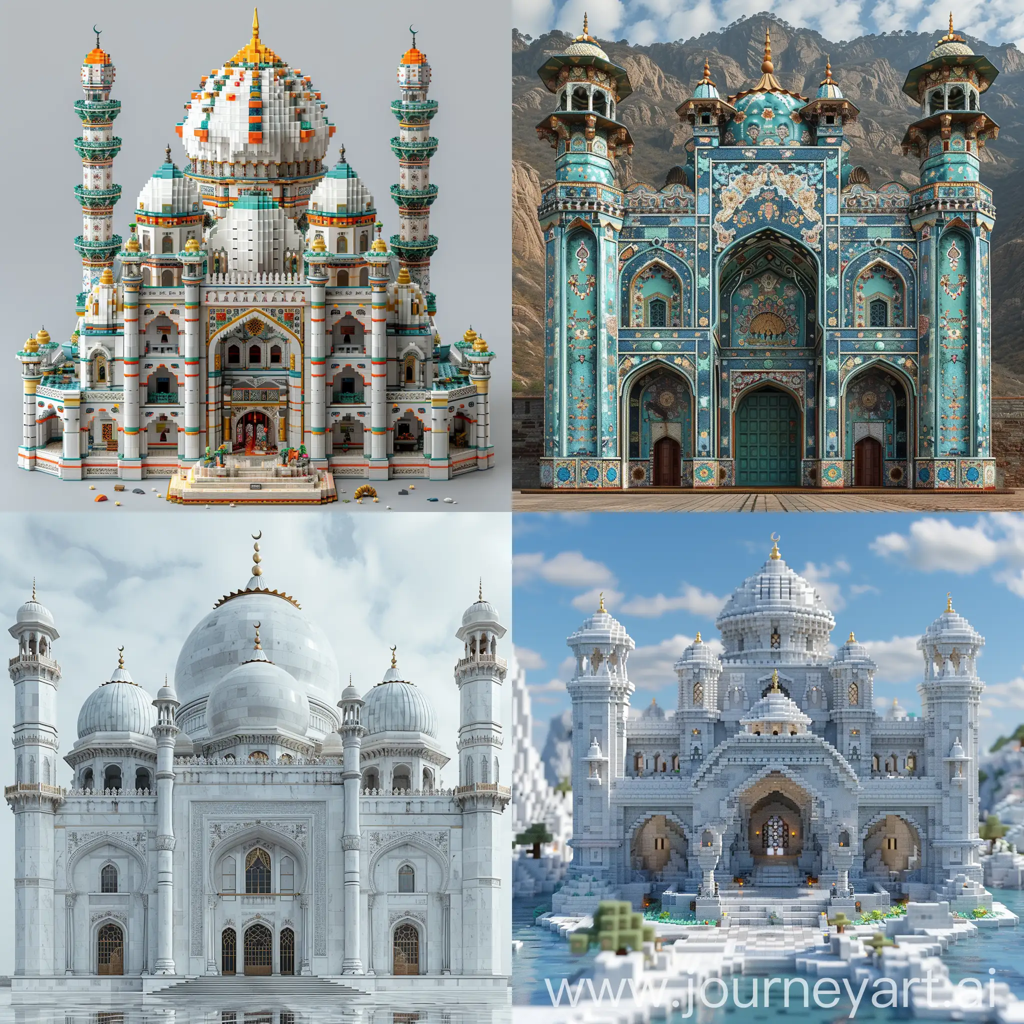 Persian-Tiled-Castle-Mosque-Inspired-by-Taj-Mahal-and-IslamicGothic-Architecture