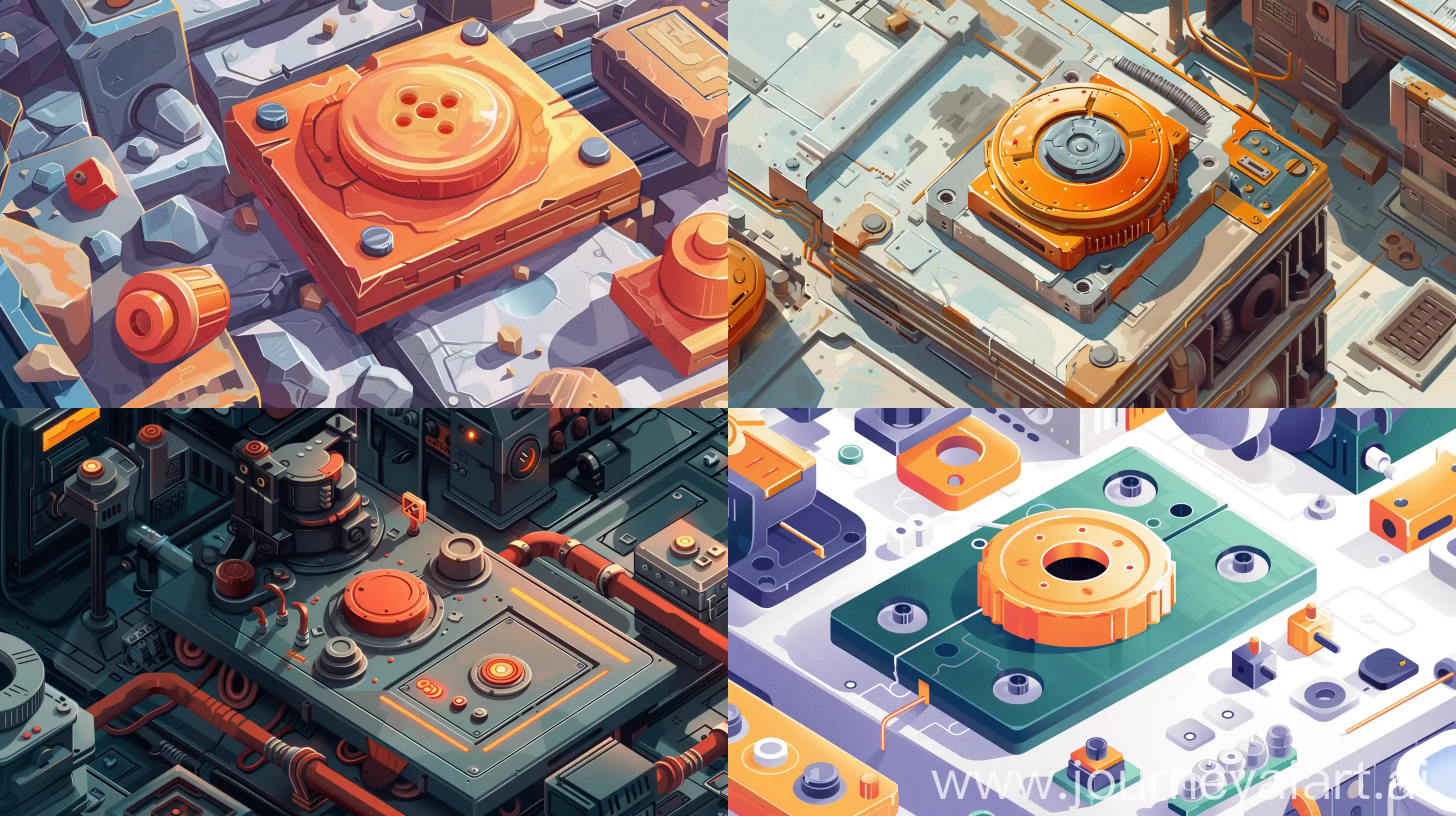An illustration depicting the process of creating a button in a popular sandbox game. The image showcases the fundamental components of the button within the game's environment. It illustrates the intricate mechanism behind the button's functionality, emphasizing its interaction with the surrounding elements. The illustration provides a clear visual guide on how the button operates and its integration with the game's mechanics. --ar 16:9 