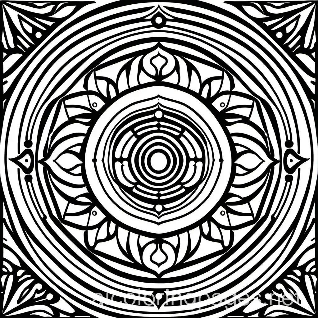 Simple-Mandala-Line-Art-Coloring-Page-for-Kids-EasytoColor-Black-and-White-Design-on-White-Background