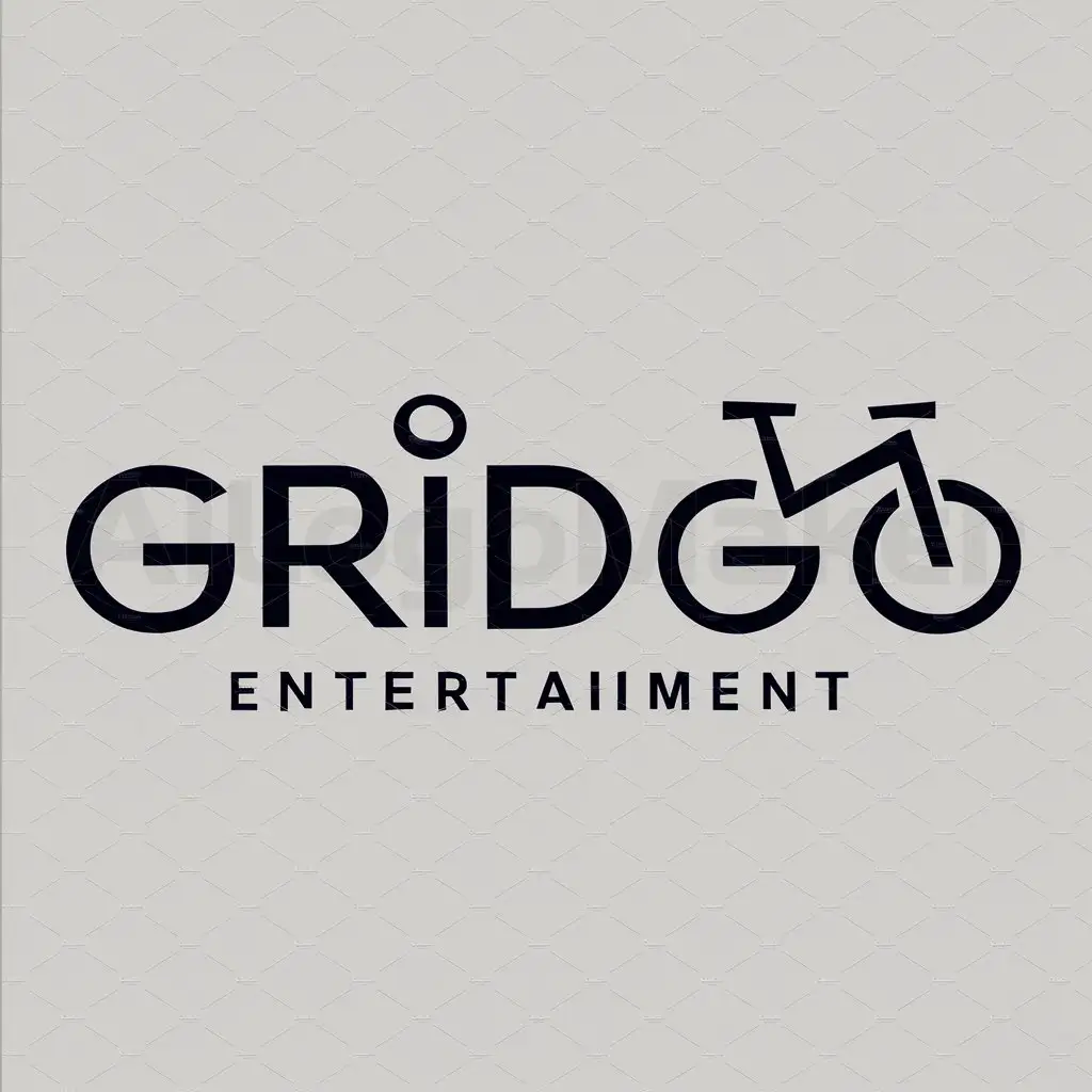 a logo design,with the text "GRID GO", main symbol:electric bicycle,Moderate,be used in Entertainment industry,clear background