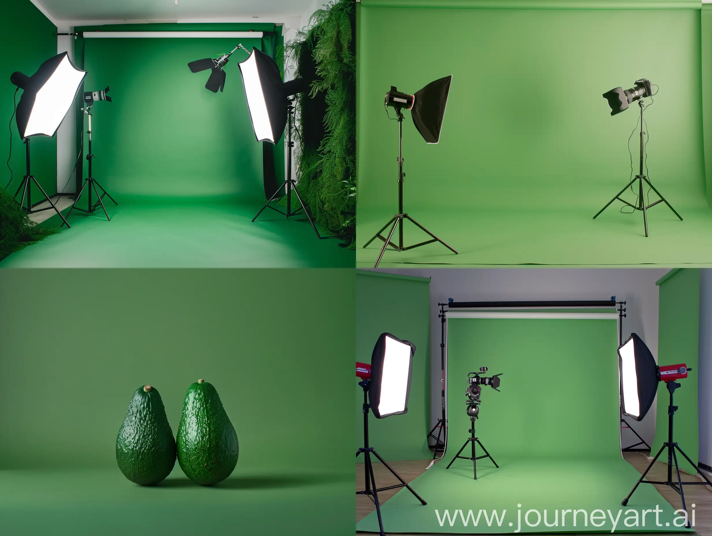 Studio photography with a background of one color of Avocado