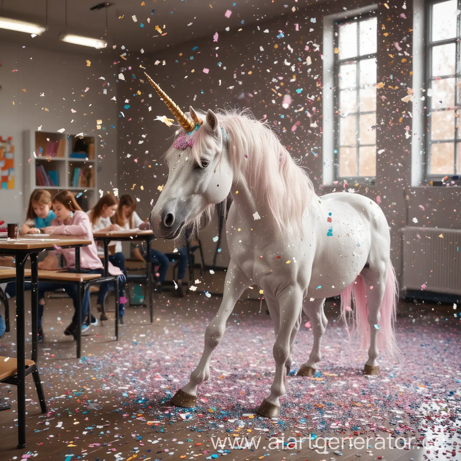 Unicorn-Scattering-Glitter-in-Classroom