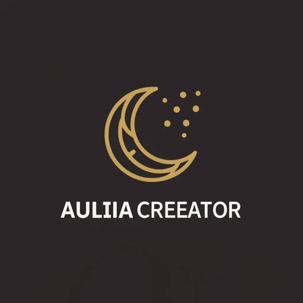 a logo design,with the text "Aulia Creator", main symbol:moon,Minimalistic,be used in Internet industry,clear background