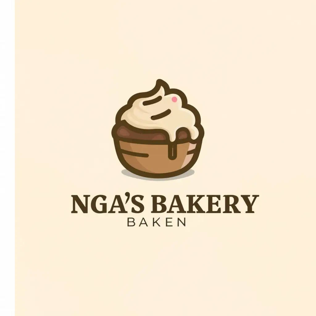 a logo design,with the text "Nga's Bakery", main symbol:Cake, cream,Moderate,clear background