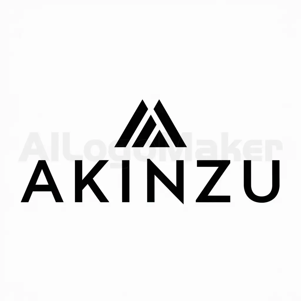 a logo design,with the text "Akinzu", main symbol:Triangle shape,Moderate,be used in Technology industry,clear background