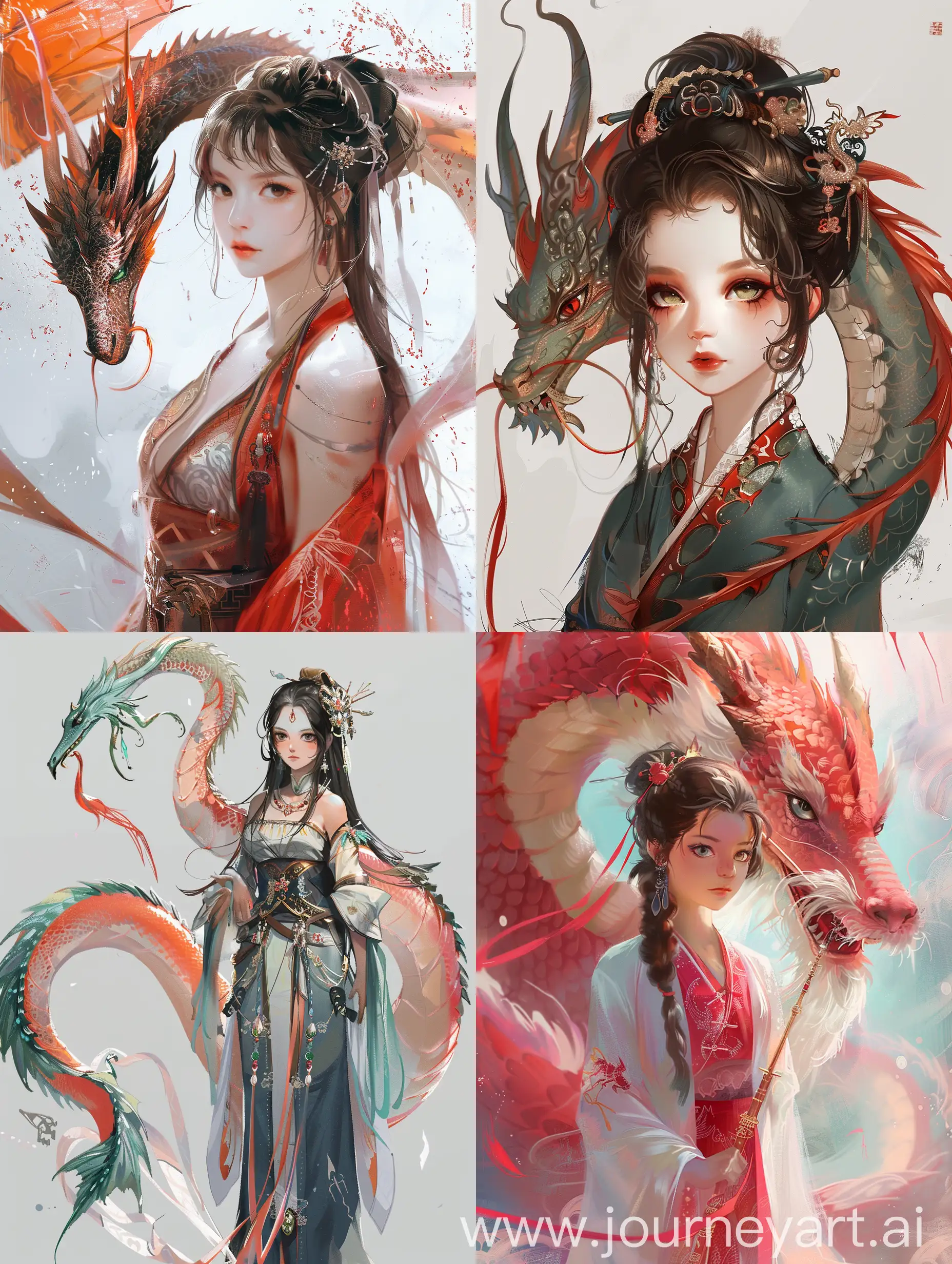 референс адопт персонажа в азиатском стиле Девушка-дракон