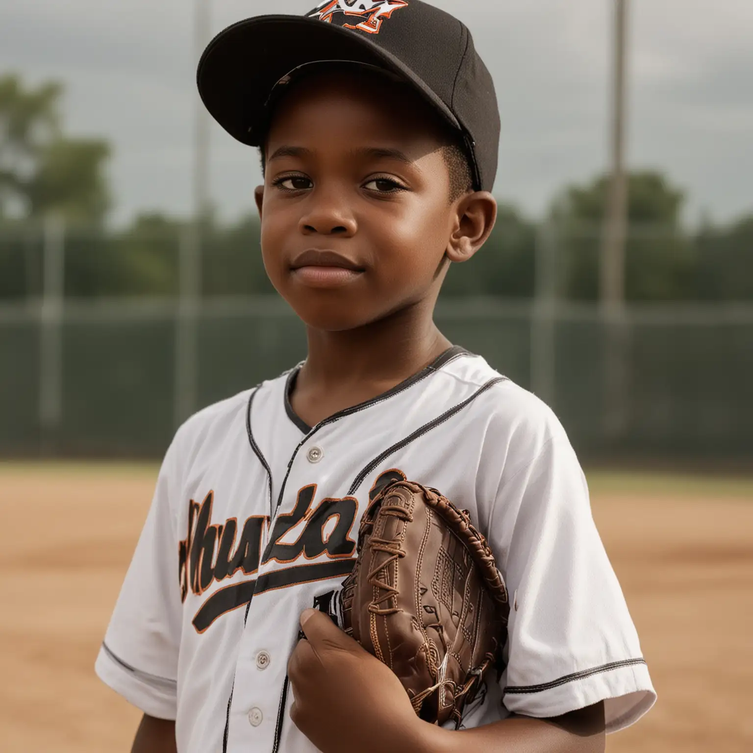 Young African American Boy Baseball Player in Action
