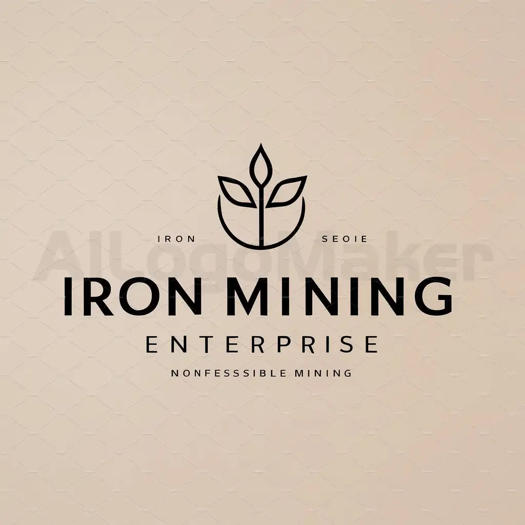 a logo design,with the text "Iron mining enterprise ", main symbol:Plant,Moderate,be used in Nonprofit industry,clear background