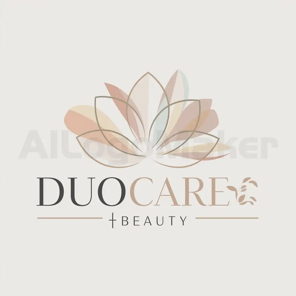 a logo design,with the text "DuoCareBeauty", main symbol:Flower,Moderate,be used in Beauty Spa industry,clear background
