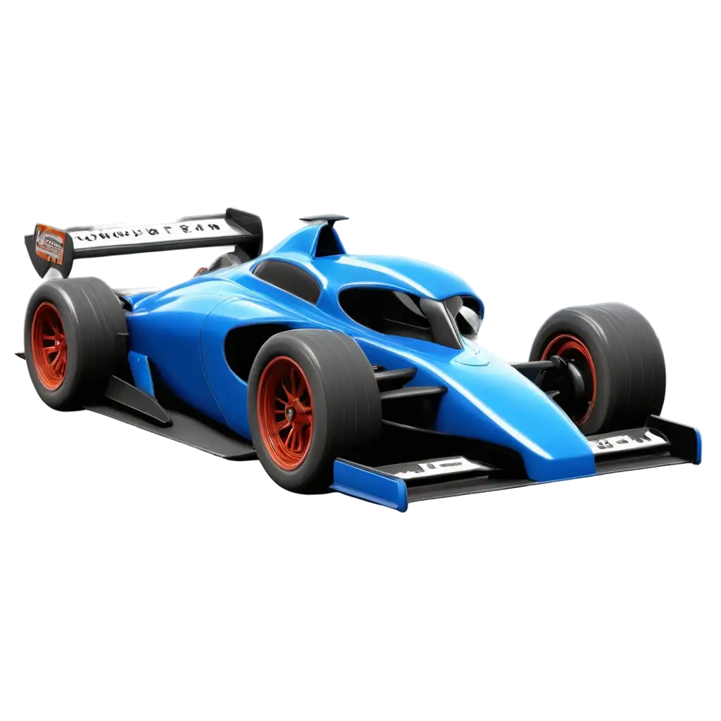 racing blue car, 3d art design