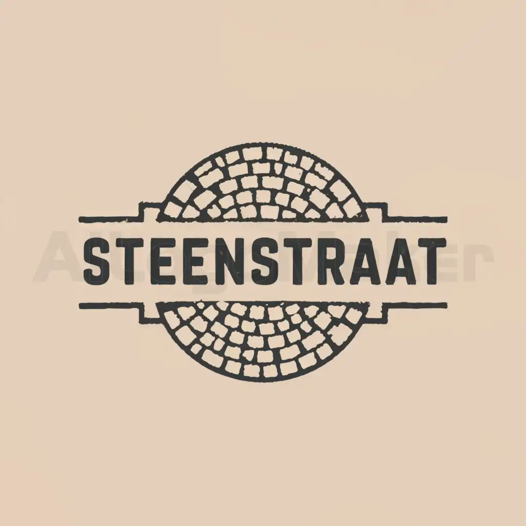 a logo design,with the text "Steenstraat", main symbol:Cobblestone,Moderate,clear background