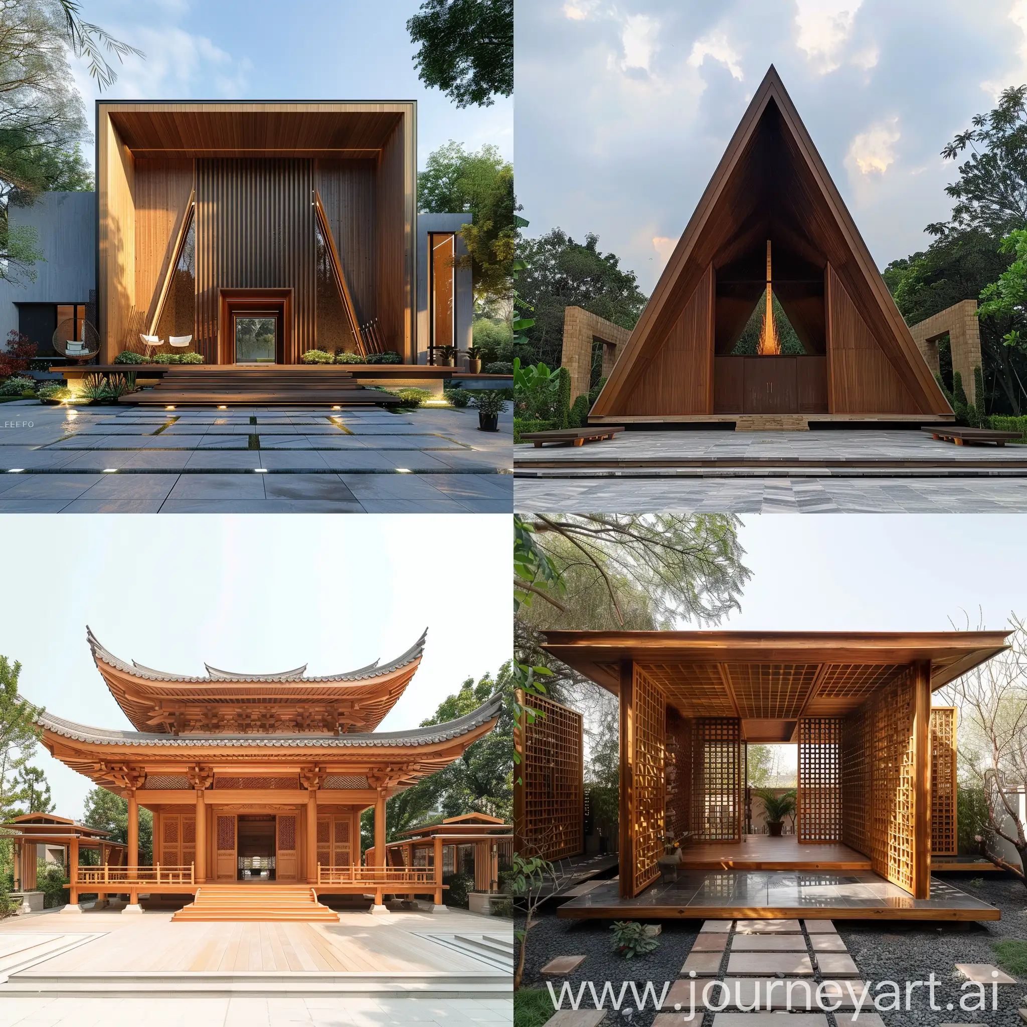 wooden modern temple