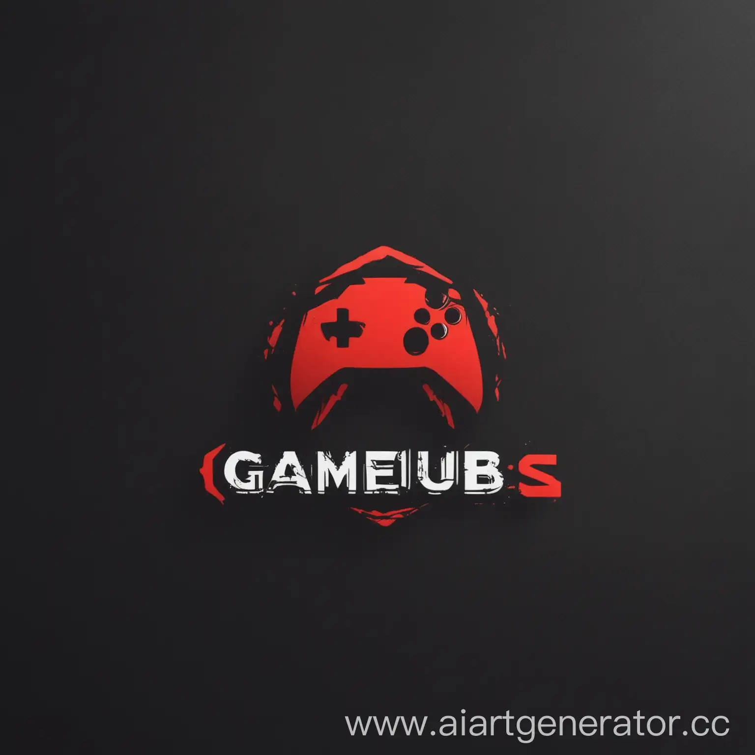 логотип для сайта игровых аккаунтов GameHub в красно черных цветах
