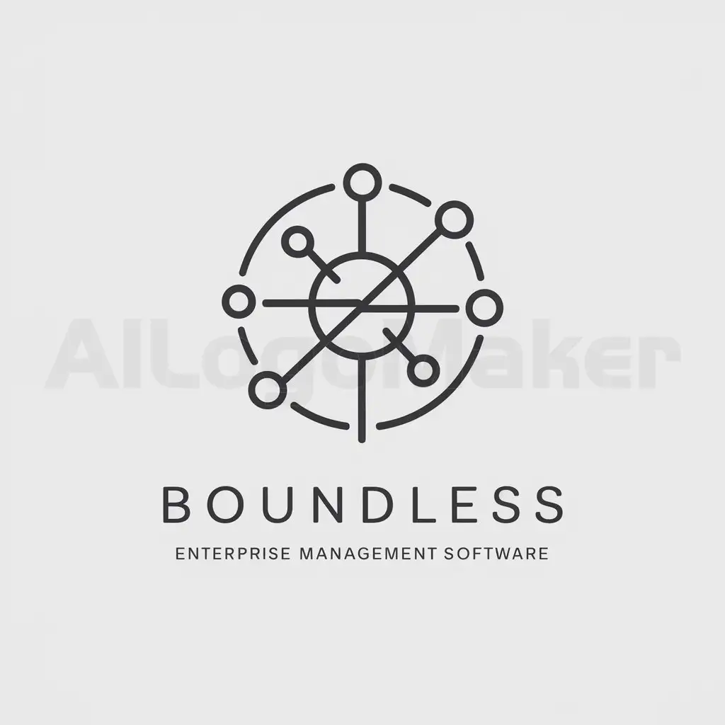 a logo design,with the text "Boundless Enterprise management software", main symbol:Network, digitalization, connection, unlimited, cycle,Minimalistic,be used in Internet industry,clear background