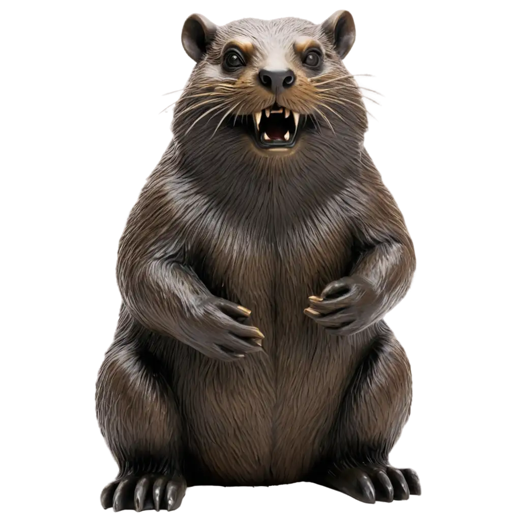 Evil beaver statue
