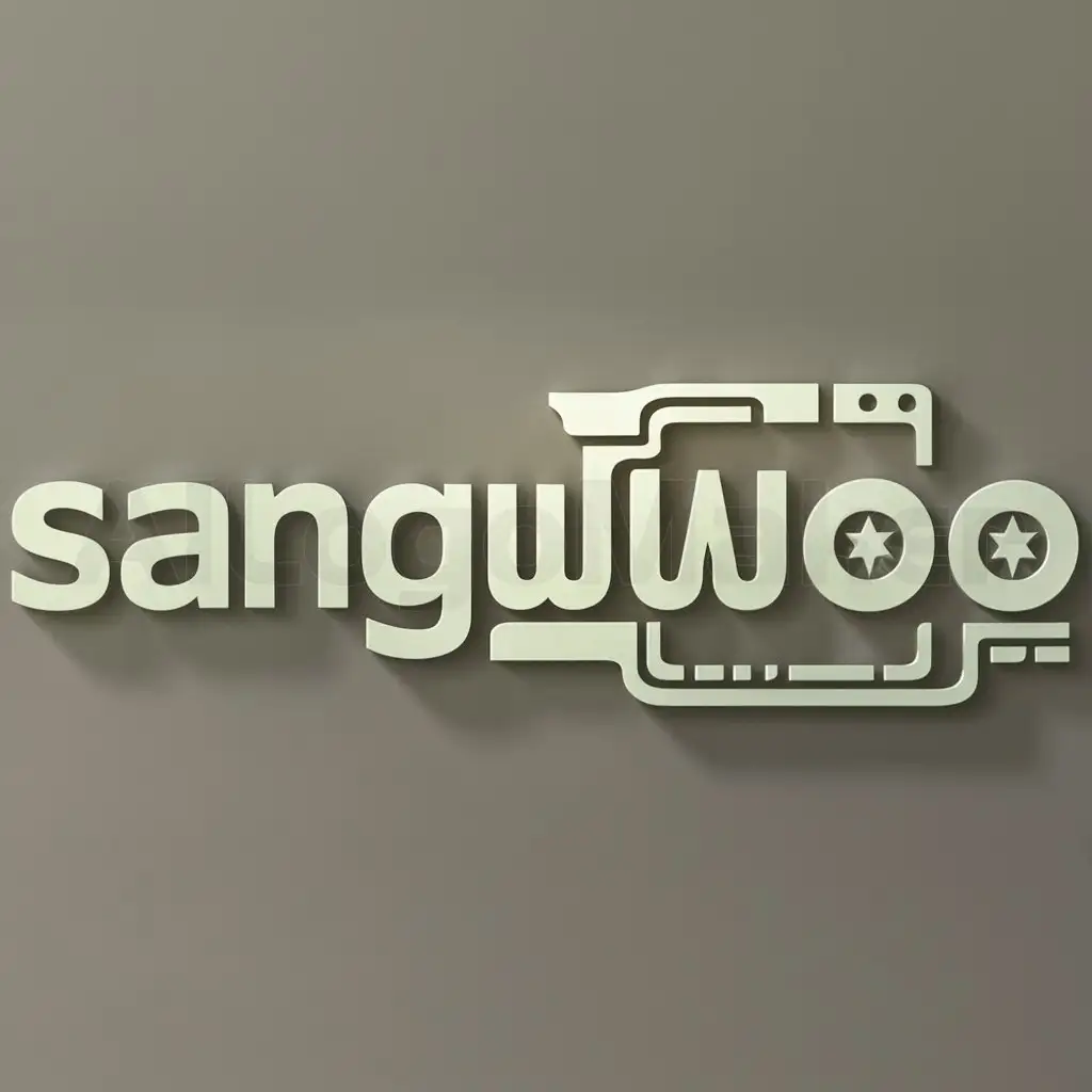 a logo design,with the text "SANGWOO", main symbol:computer storage,Moderate,clear background