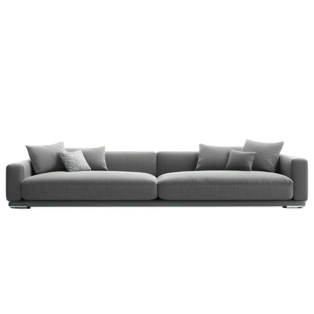 Produce a photorealistic render of an office sofa in 8K resolution, highlighting its elegant lines and plush cushions against a clean white background.
