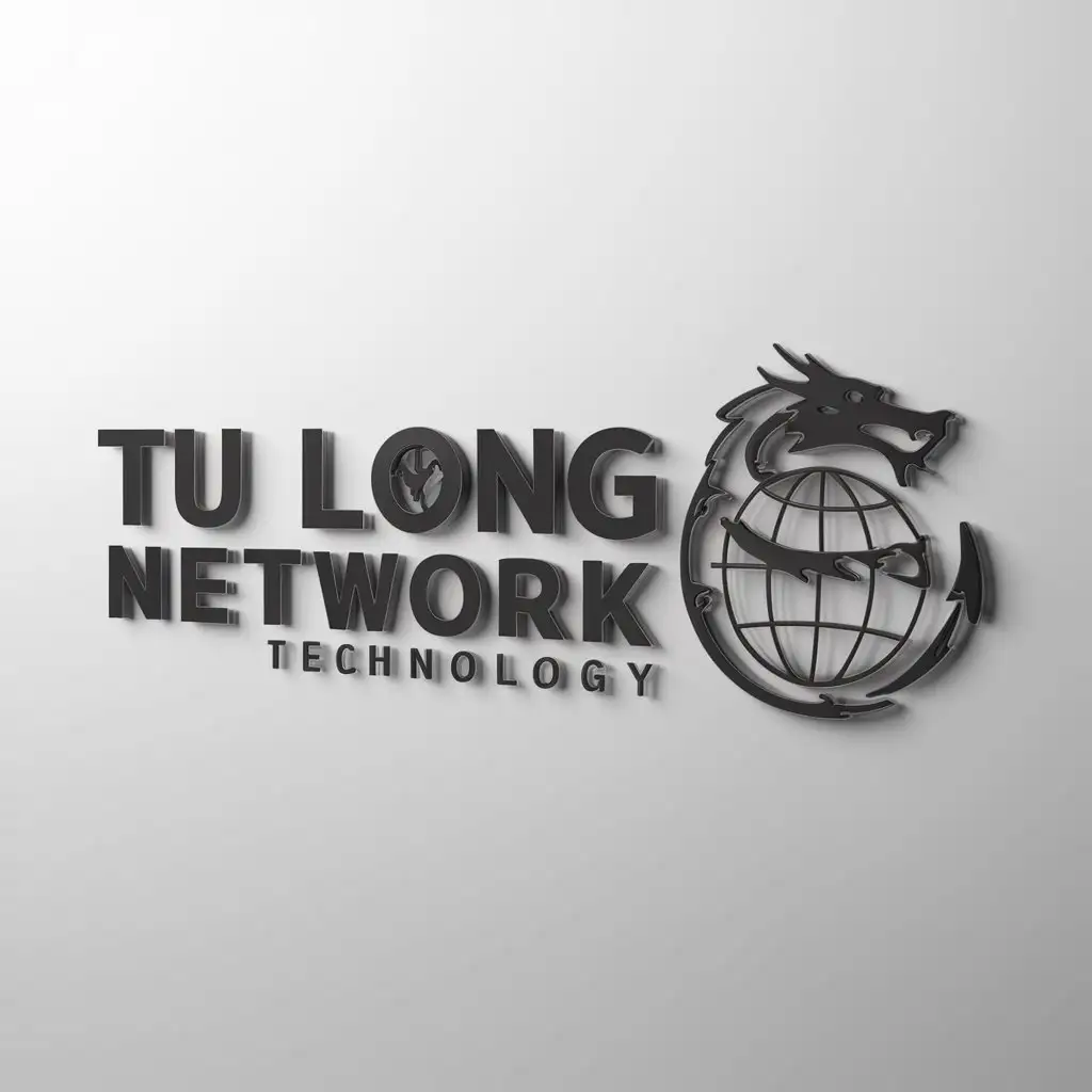 a logo design,with the text "Tu Long Network Technology", main symbol:front image is dragon graphic globality,Moderate,be used in Construction industry,clear background