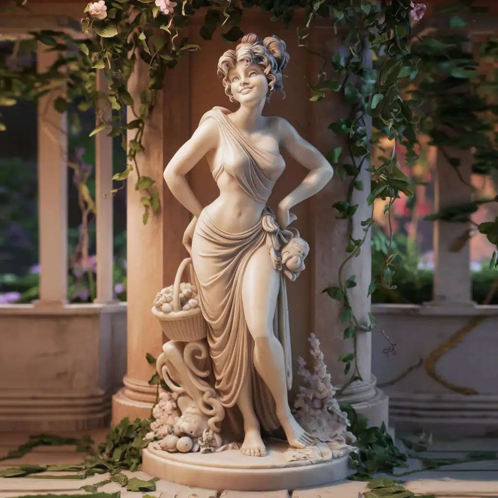 Charming-Curvy-Greek-Statue-Depicting-a-Graceful-Lady